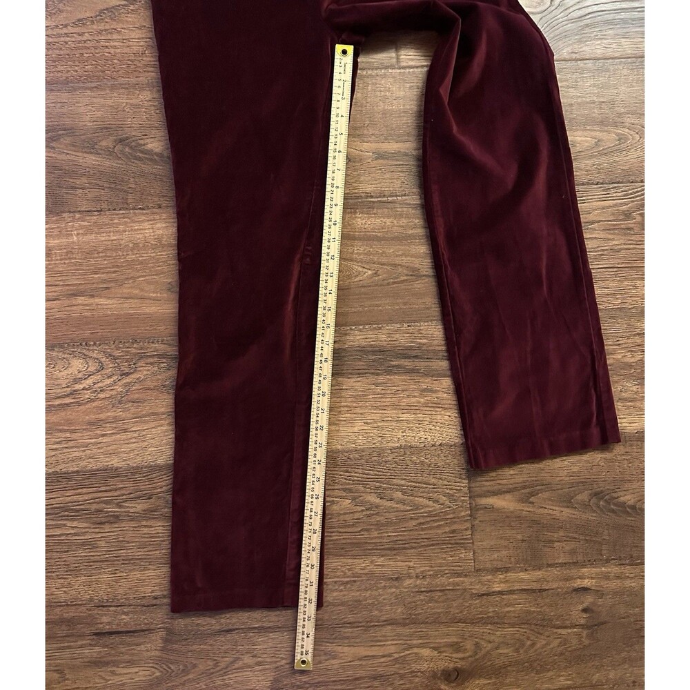 Newport News Burgundy Velvet Pants Size 12 Tall Straight Leg - Picture 6 of 6